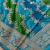 Banarasi Rangkaat Mashru Silk Saree [Blue And Green]