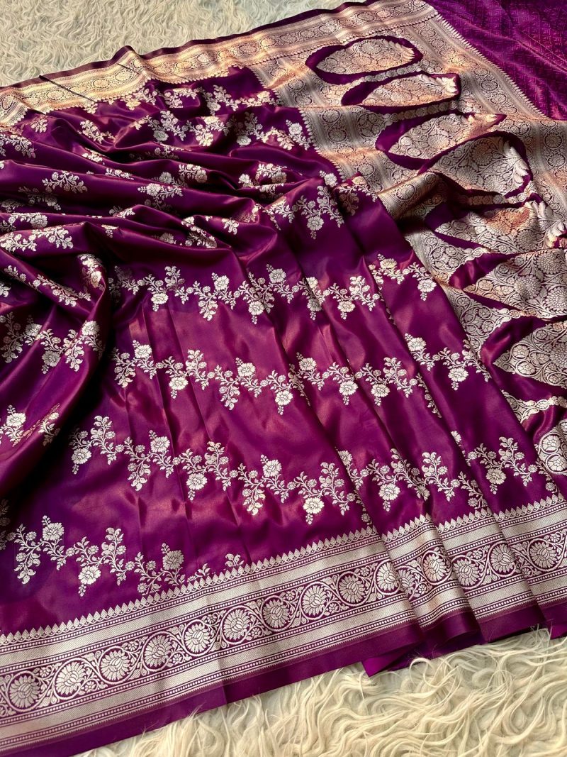 Banarasi Mashru Silk Saree [Magenta]