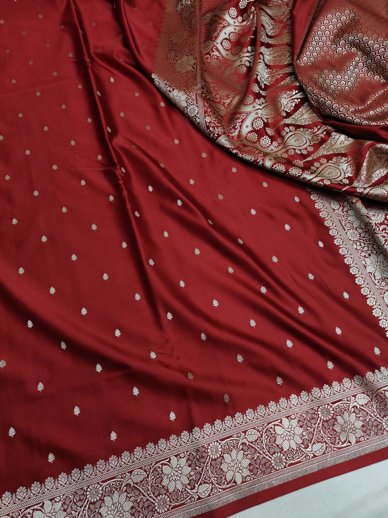 Banarasi  Mashru Silk Saree [Maroon]