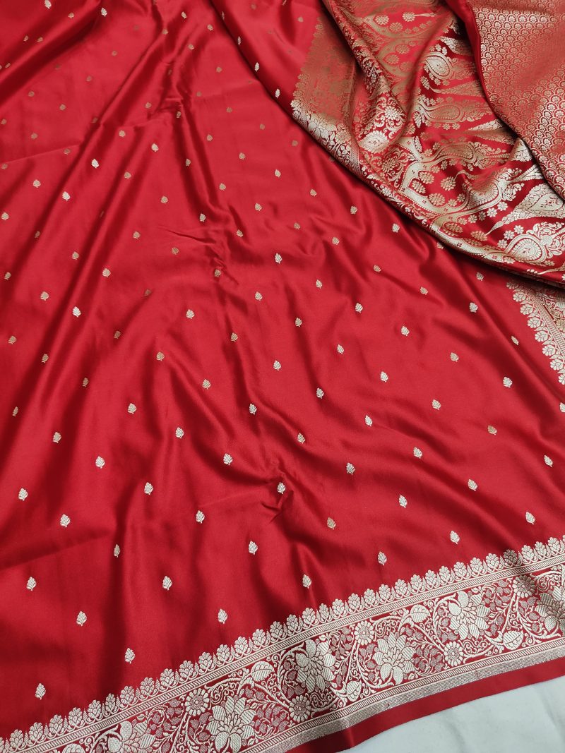 Banarasi  Mashru Silk Saree [Red]