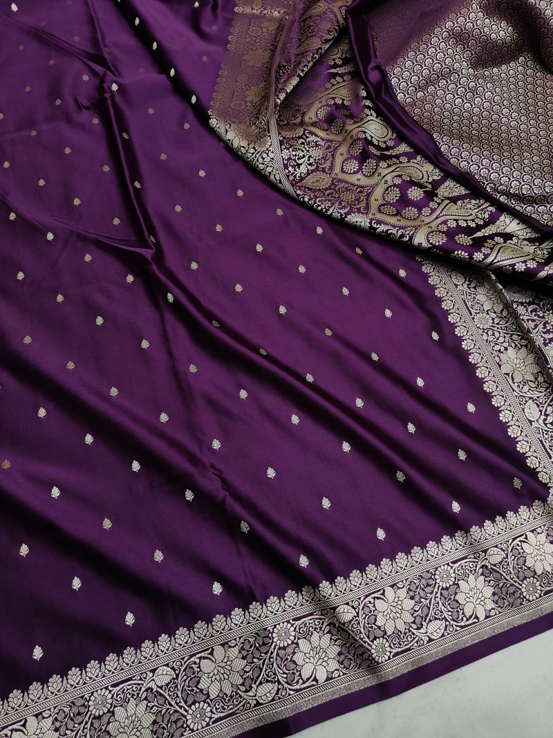 Banarasi  Mashru Silk Saree [Purple]