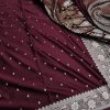 Banarasi  Mashru Silk Saree [Deep Wine Maroon]