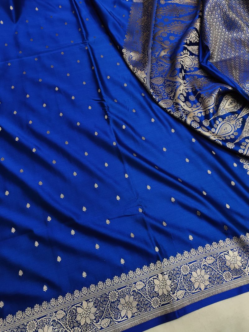 Banarasi  Mashru Silk Saree [Blue]