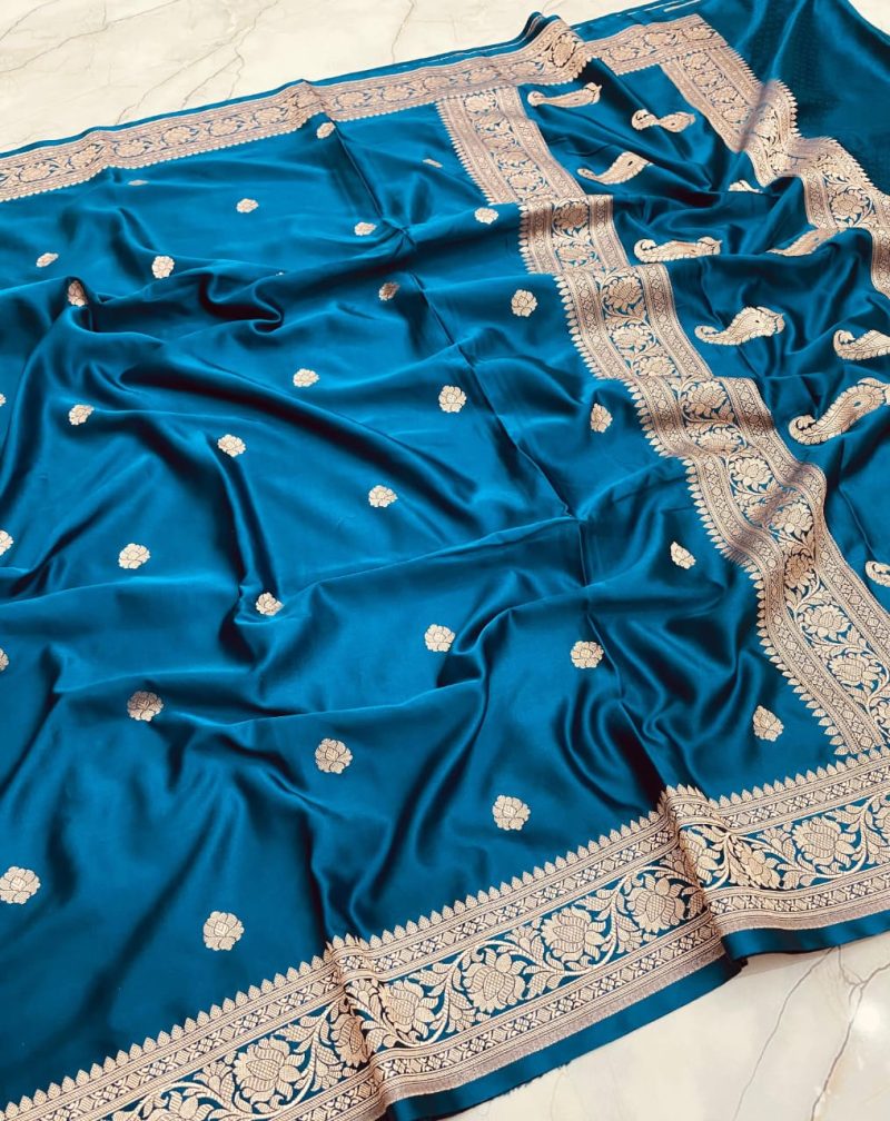 Banarasi  Mashru Silk Saree [Blue]