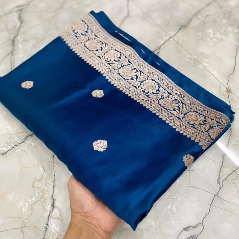 Banarasi  Mashru Silk Saree [Blue]