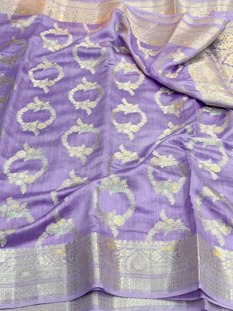 Pure Banarasi  Chiniya Katan Silk Saree [Lilac]